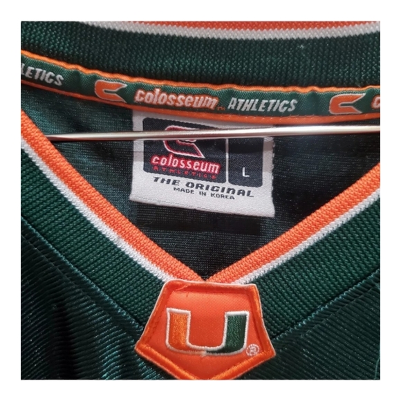 Rare Vintage Miami Hurricanes Canes Football jersey Colosseum Size L - Picture 3 of 7